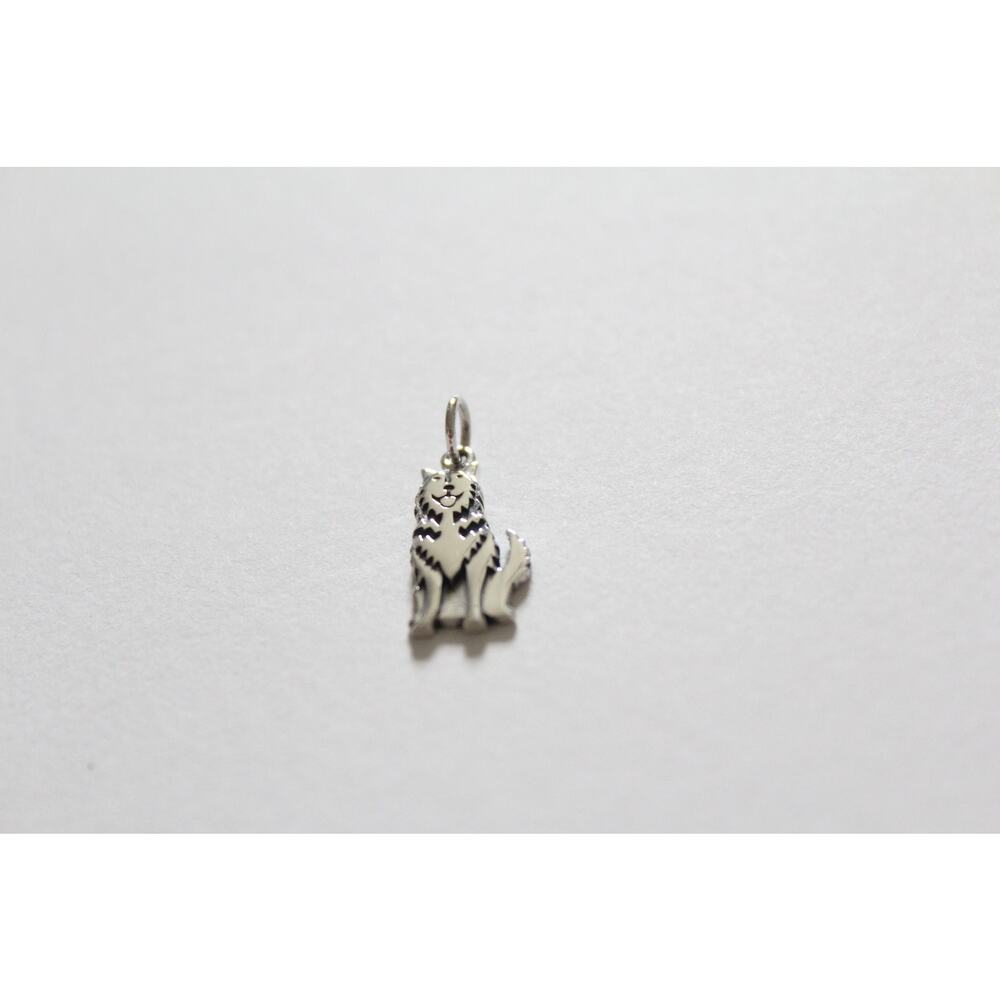 Sterling Silver Husky Dog Charm, Silver Husky Dog Pendant